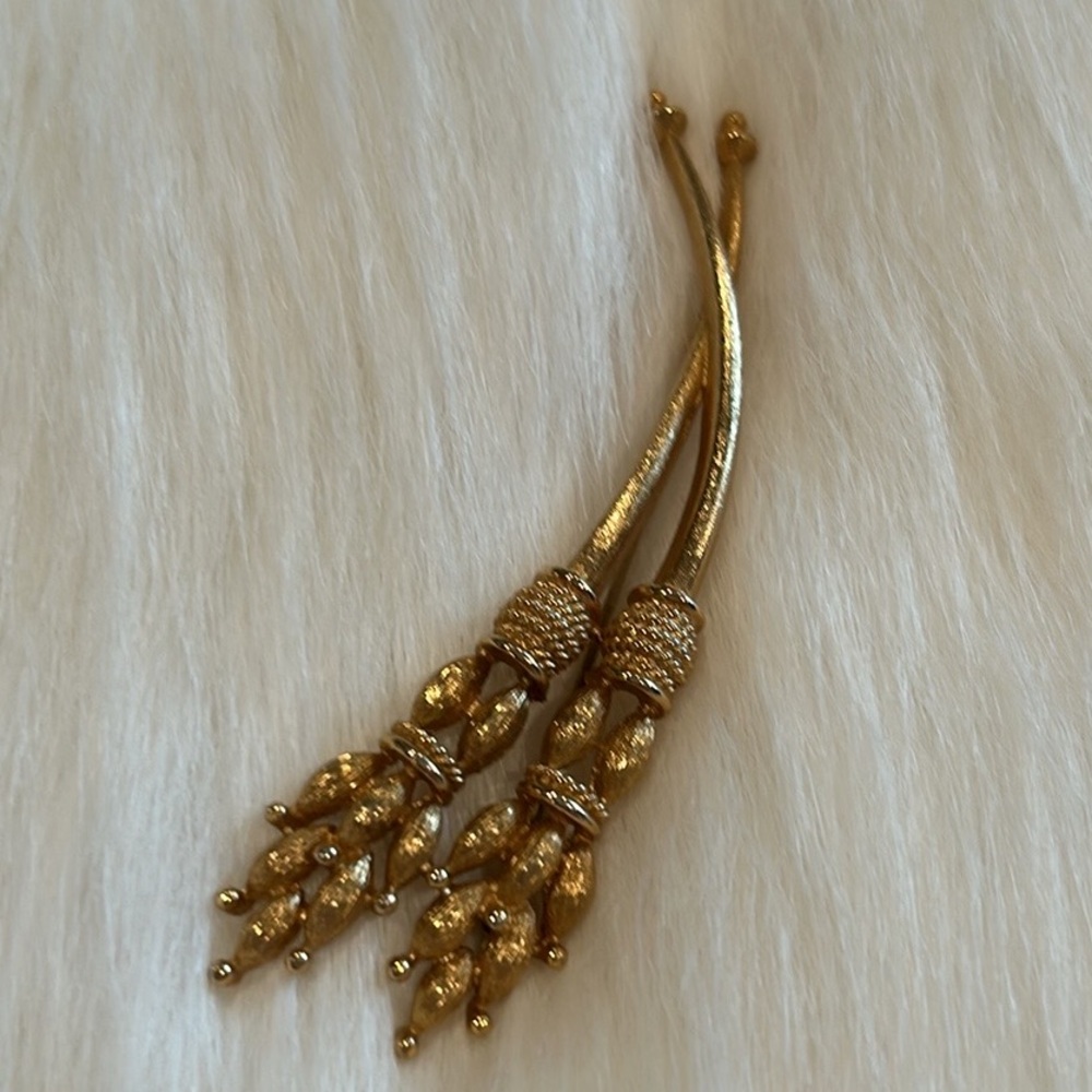 Vtg Monet Gold Plated Wheat Brooch